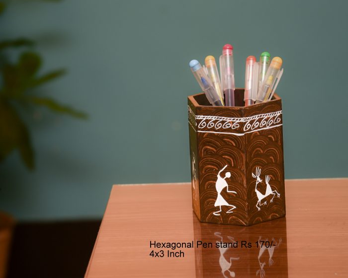 Wooden Hex. pen stand Rs 170